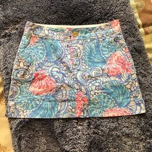 Lilly Pulitzer Floral Patterned Skirt - Blue and Pink